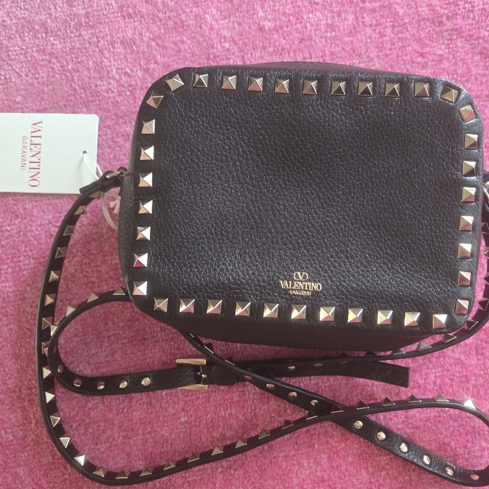 Valentino Garavani Black Studded Crossbody Bag